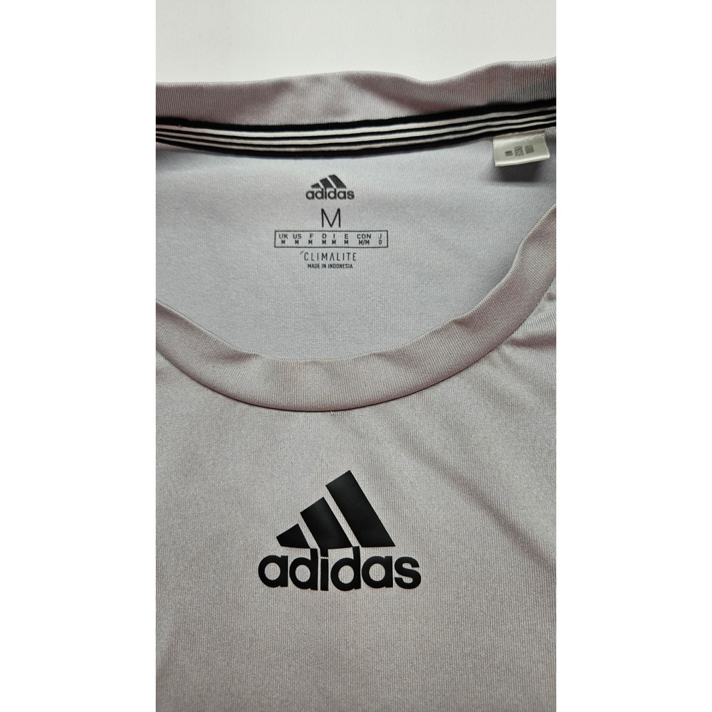 Adidas Mens Climalite Sleeveless Training Shirt Gray Crew Neck Gym Tank Top M - Picture 2 of 3